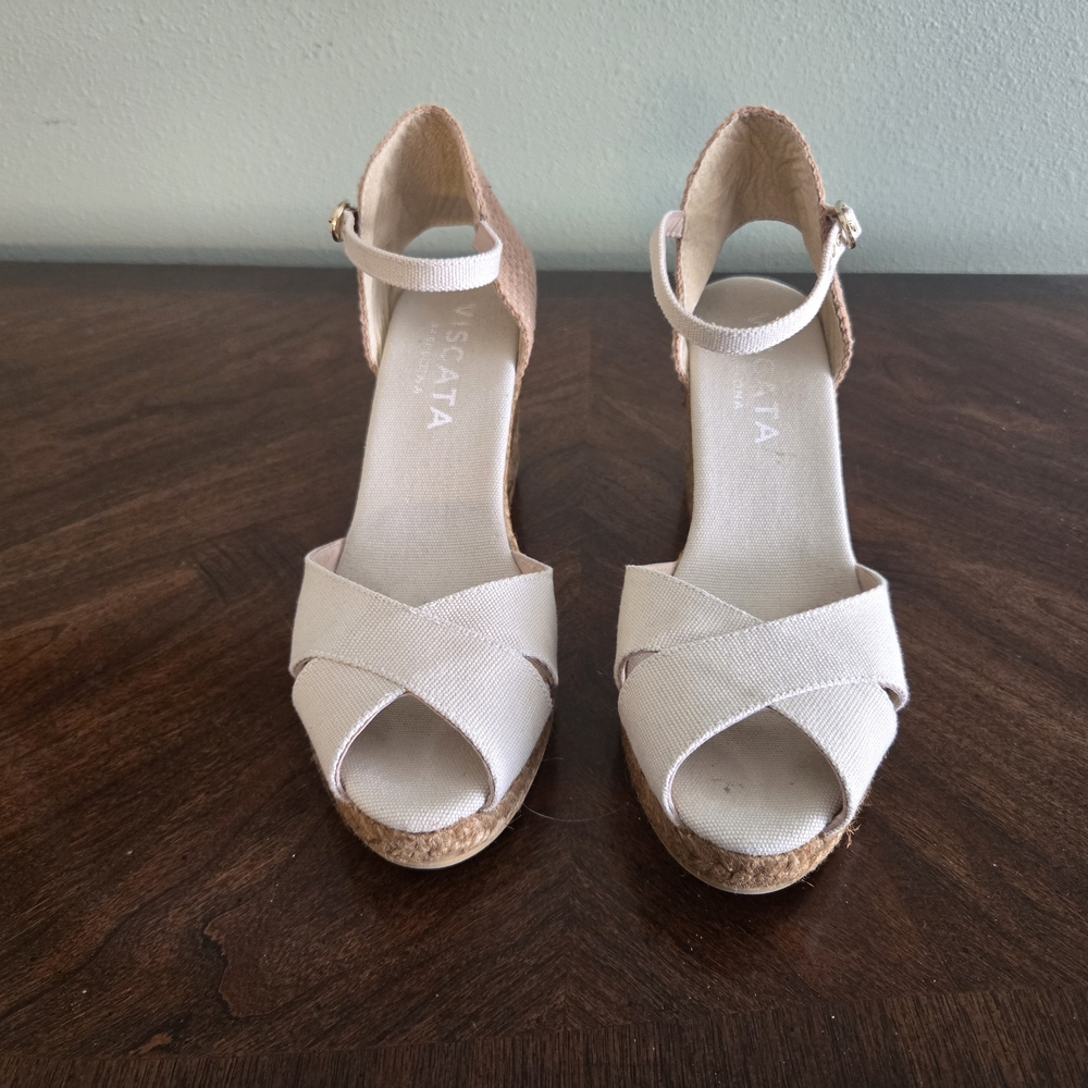 Elegant Cream Wedge Sandals